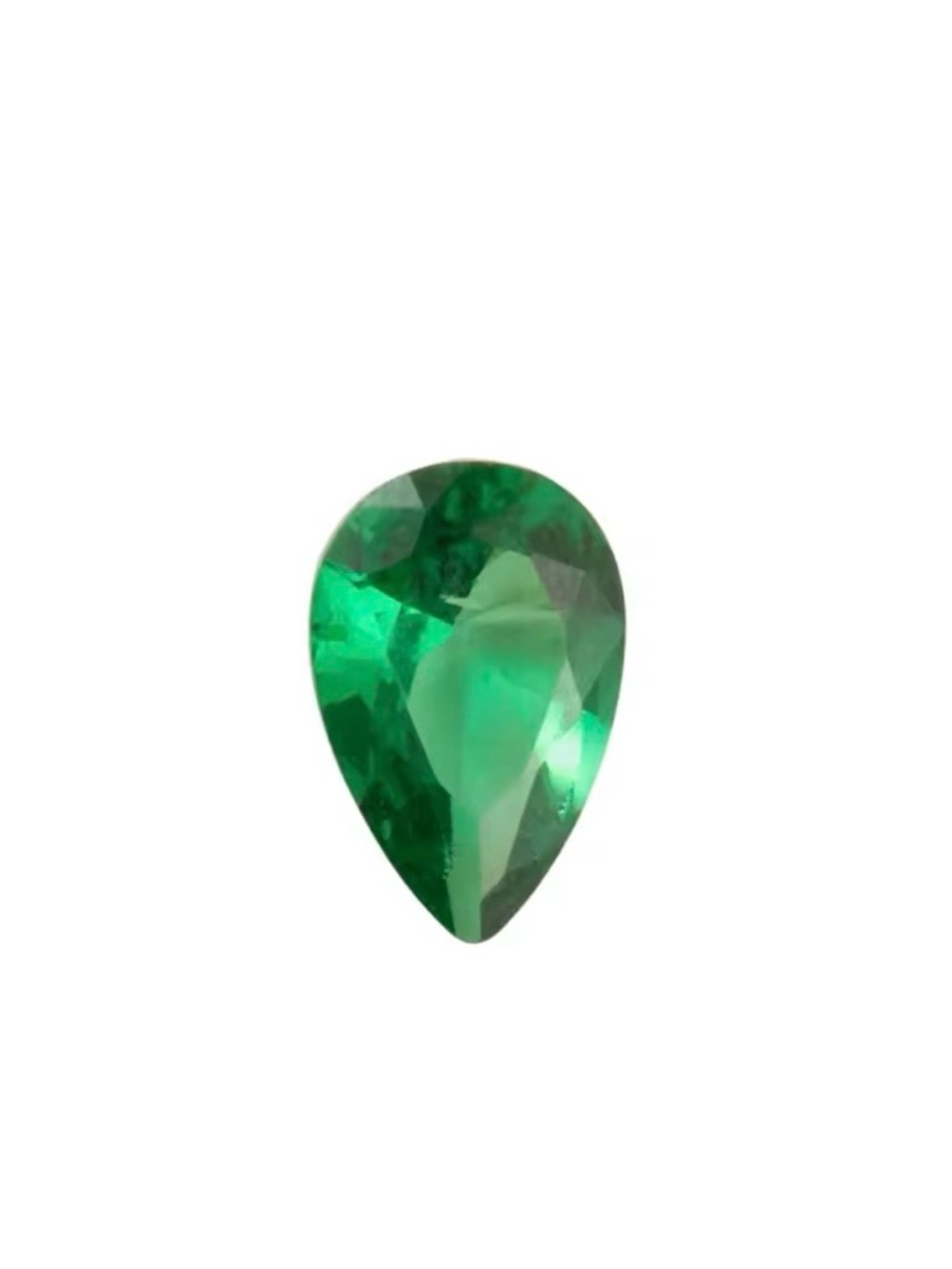 Teardrop Emerald Green Faceted Gemstone charm